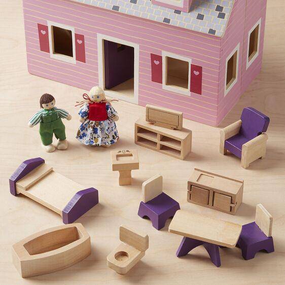 Melissa & Doug - Melissa & Doug Fold and Go Mini Dollhouse - Little Miss Muffin Children & Home