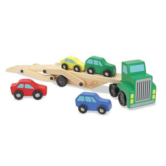 Melissa & Doug - Melissa & Doug Car Carrier Truck & Cars Wooden Toy Set - Little Miss Muffin Children & Home