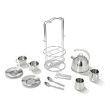 Melissa & Doug - Melissa & Doug Stainless Steel Tea Set and Storage Stand - Little Miss Muffin Children & Home