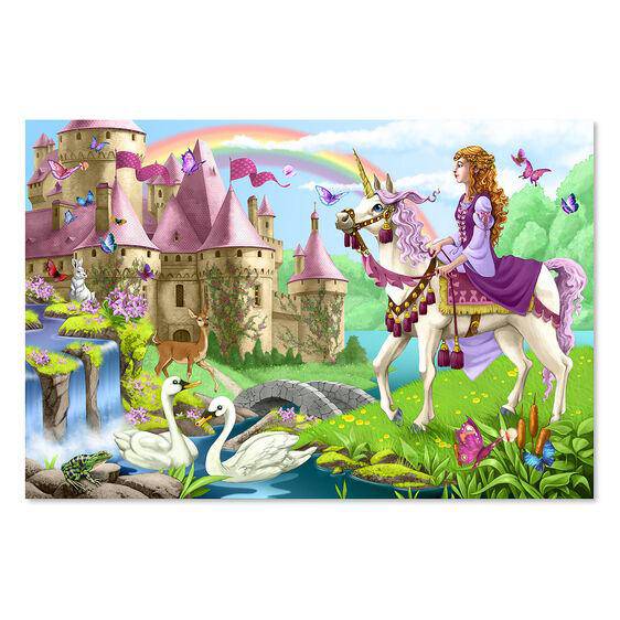 Melissa & Doug - Melissa & Doug Fairy Tale Castle Floor Puzzle  48 Pieces - Little Miss Muffin Children & Home