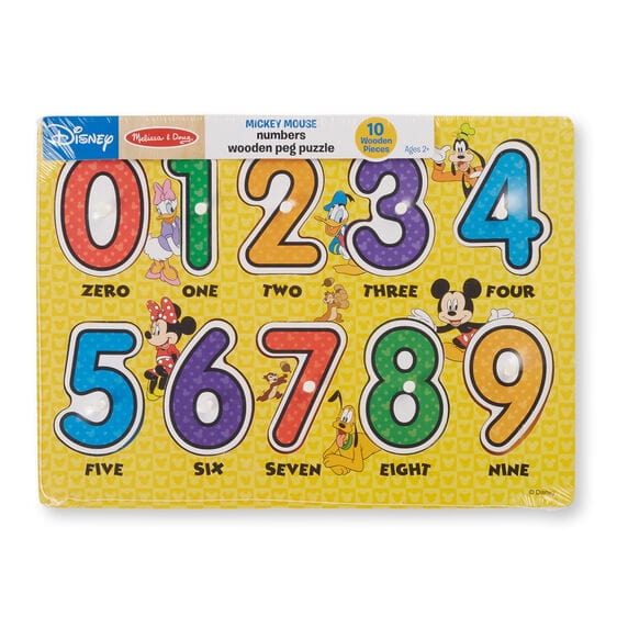 Melissa & Doug Melissa & Doug Mickey Mouse Numbers Wood Peg Puzzle - Little Miss Muffin Children & Home