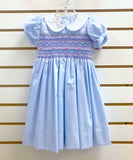 Vive La Fete - Vive La Fete Geometric Smocked Light Blue Gingham Dress - Little Miss Muffin Children & Home