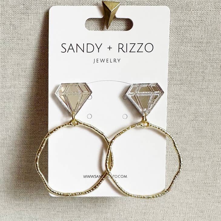 Sandy + Rizzo Sandy + Rizzo Diamond Ring Hoop Earrings - Little Miss Muffin Children & Home