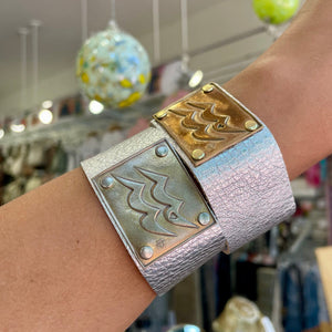 Lisa Devlin Designs Lisa Devlin Designs Aquarius Leather Cuff - Little Miss Muffin Children & Home