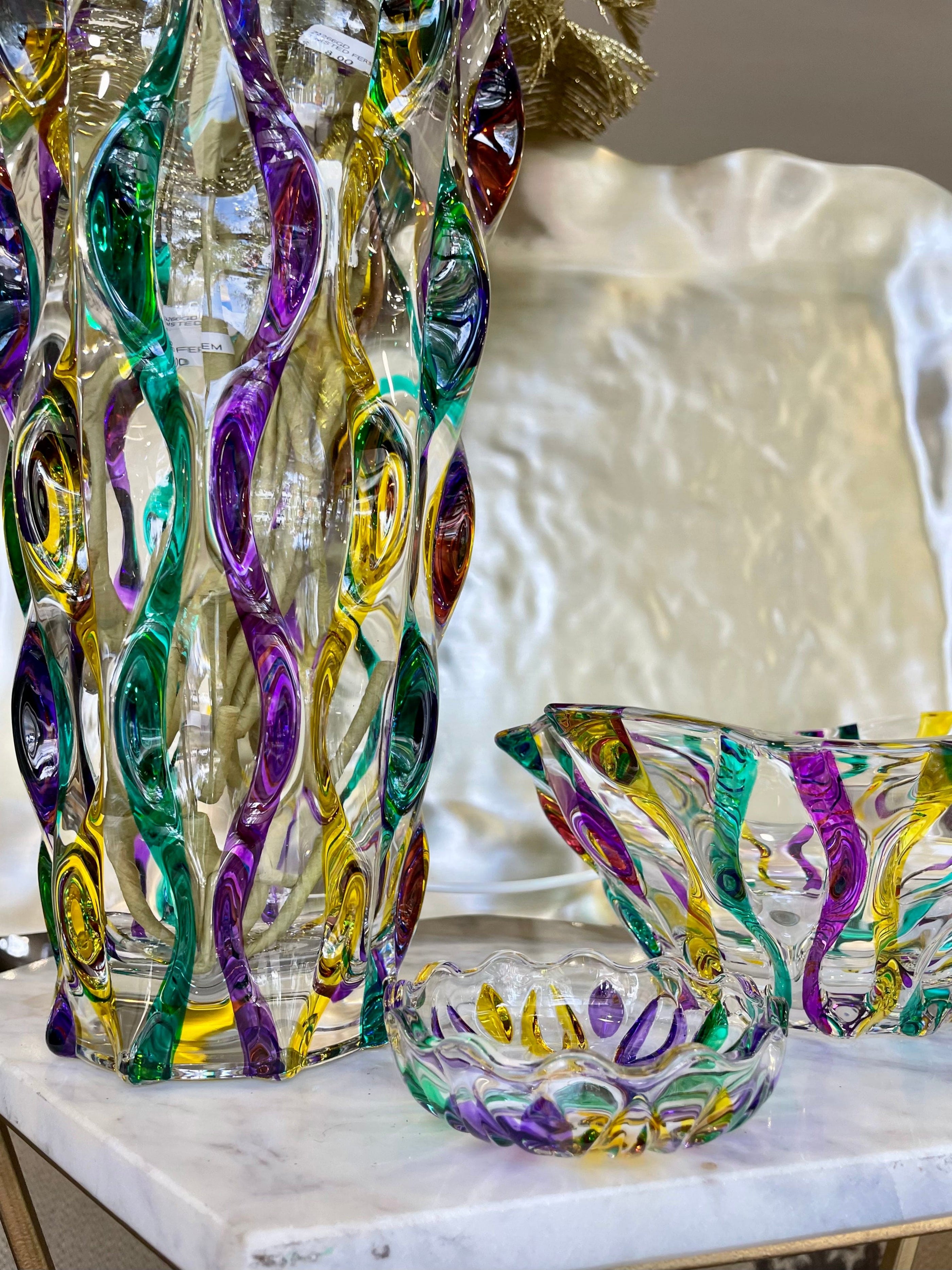 Gage Inc Gage Inc. Mardi Gras Ribbon Dish - Little Miss Muffin Children & Home