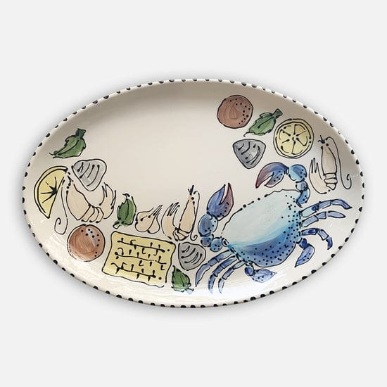 Magnolia Creative Co. Magnolia Creative Summer Seafood Oval Platter - Little Miss Muffin Children & Home