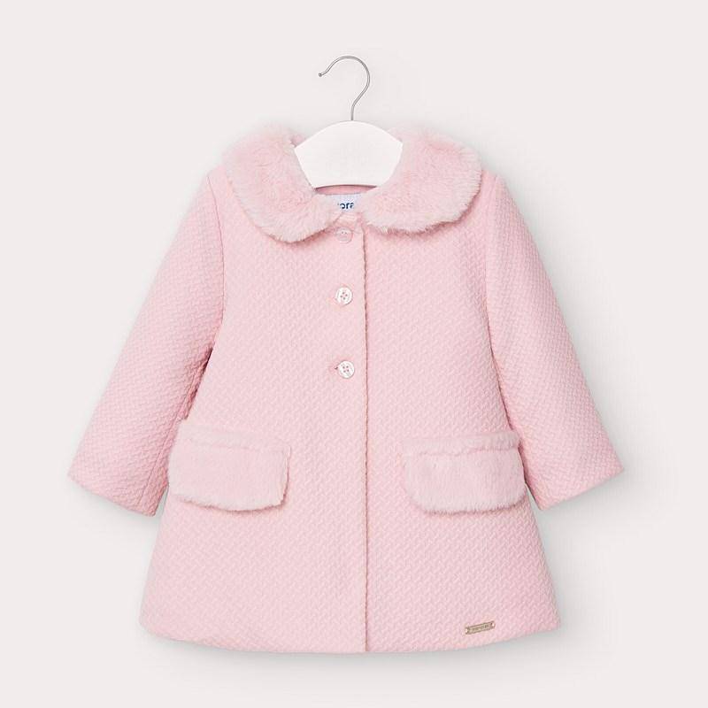 Mayoral - Mayoral Knit Coat with Fur Collar for Baby Girl - Little Miss Muffin Children & Home