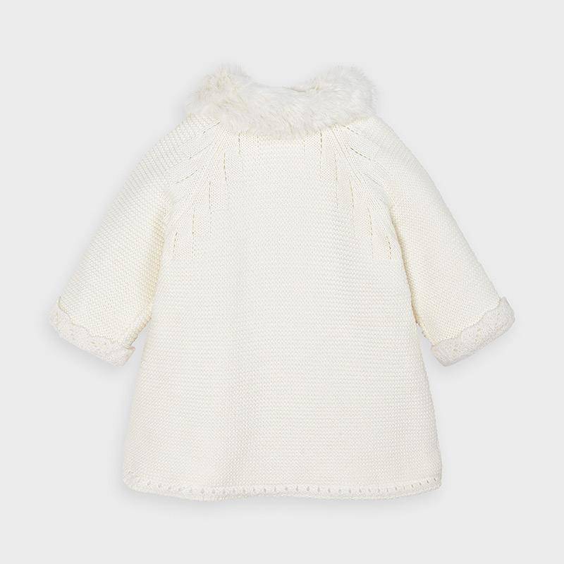 Mayoral - Mayoral Woven Knit Coat with Bonnet for Newborn Girl - Little Miss Muffin Children & Home