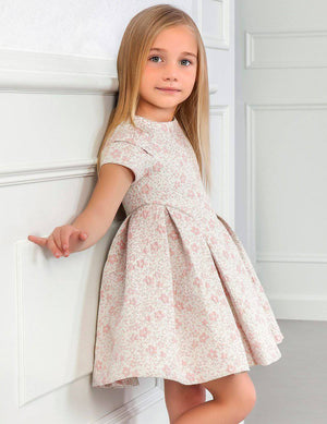 Abel & Lula - Abel & Lula Shiny Jaquard Flower Dress - Little Miss Muffin Children & Home