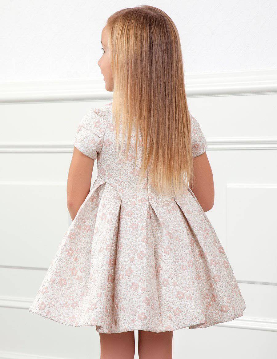 Abel & Lula - Abel & Lula Shiny Jaquard Flower Dress - Little Miss Muffin Children & Home
