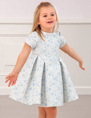 Abel & Lula - Abel & Lula Shiny Jaquard Flower Dress - Little Miss Muffin Children & Home