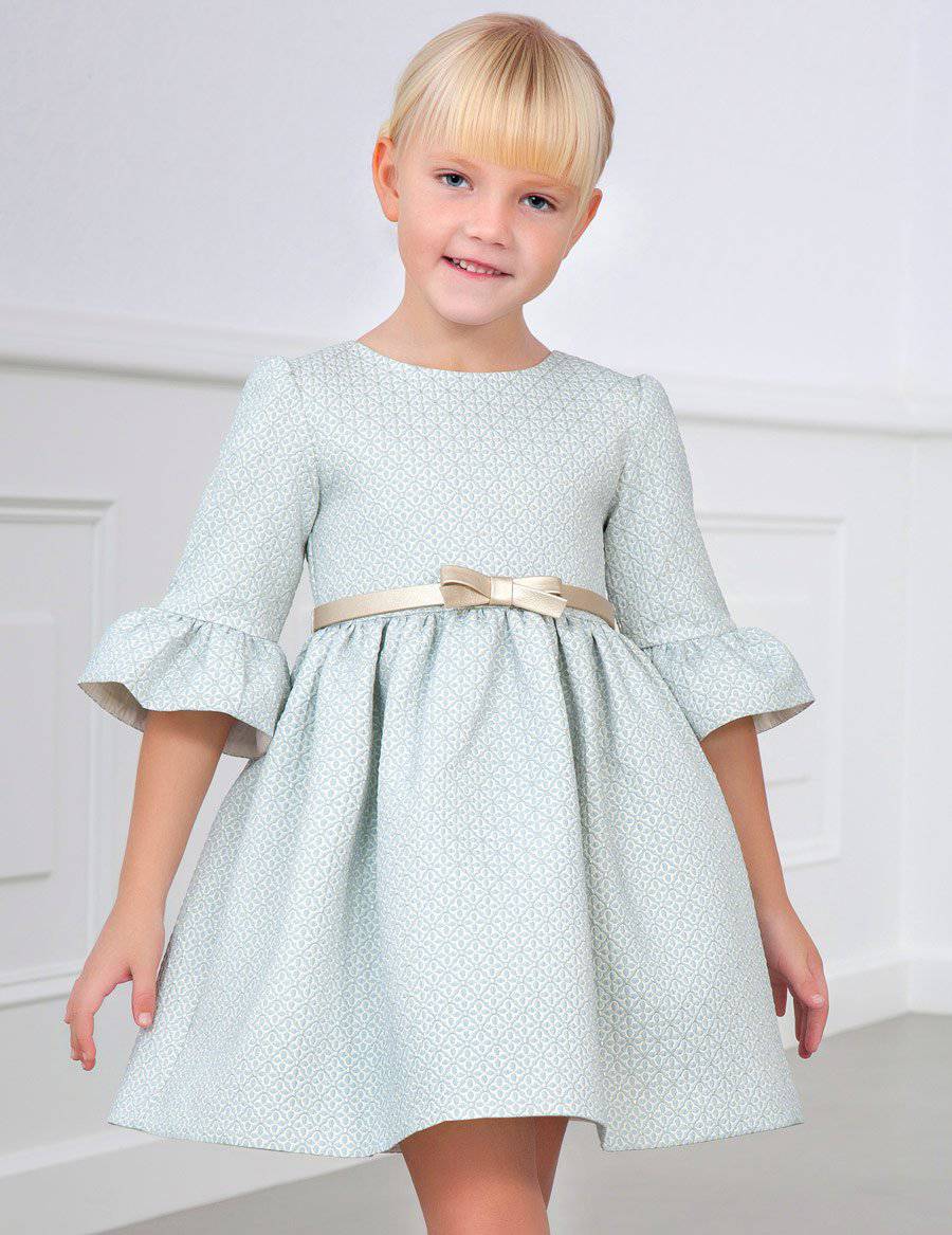 Mayoral - Mayoral Jaquard Dress with Belt - Little Miss Muffin Children & Home