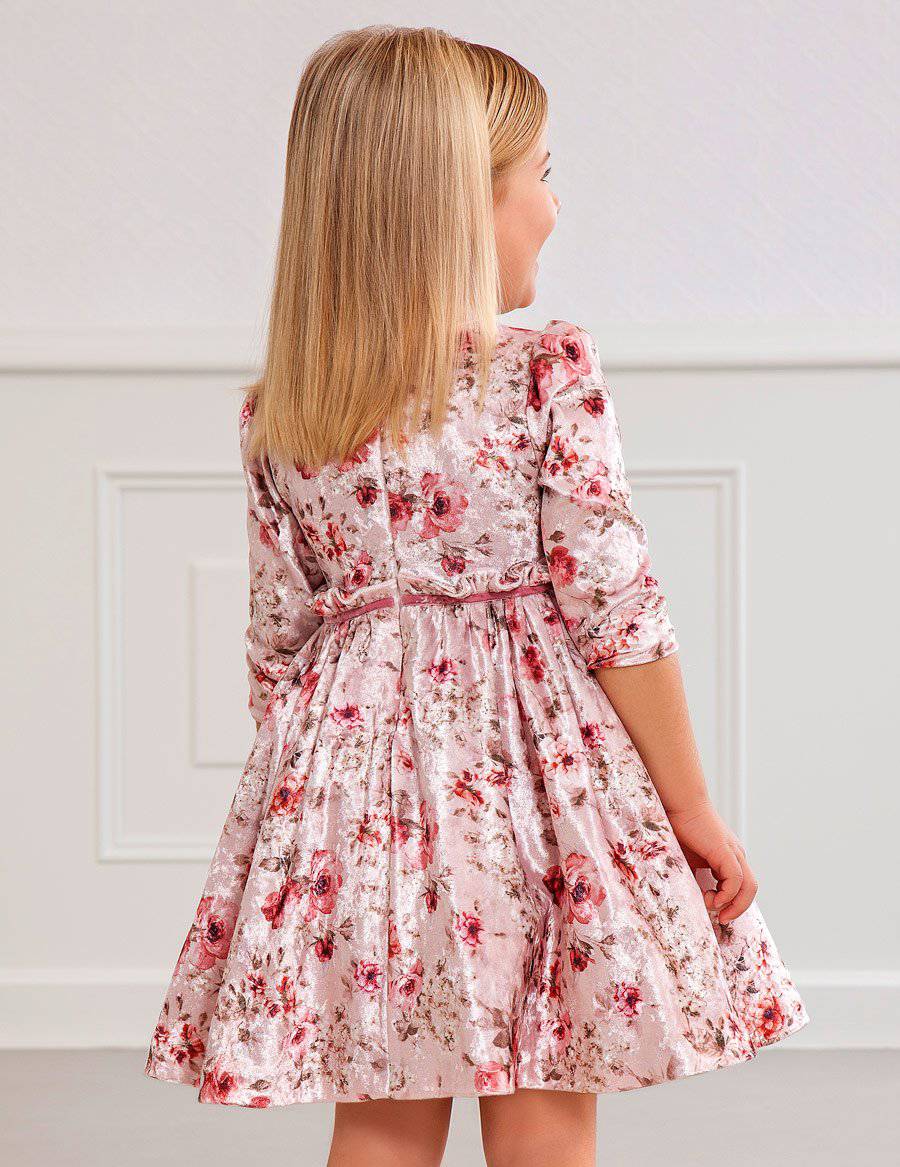 Abel & Lula - Abel & Lula Velvet Floral Dress - Little Miss Muffin Children & Home