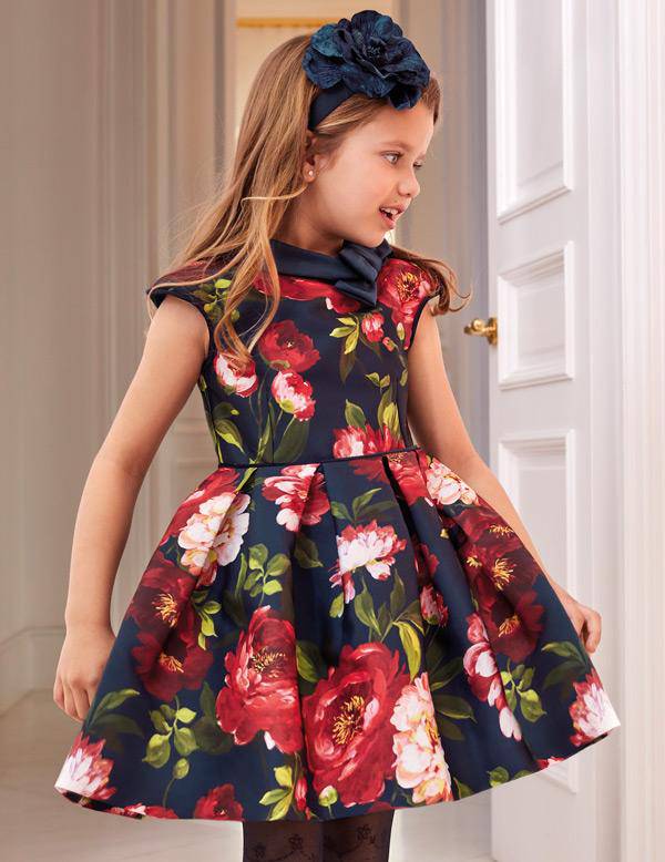 Abel & Lula - Abel & Lula Printed Mikado Dress - Little Miss Muffin Children & Home