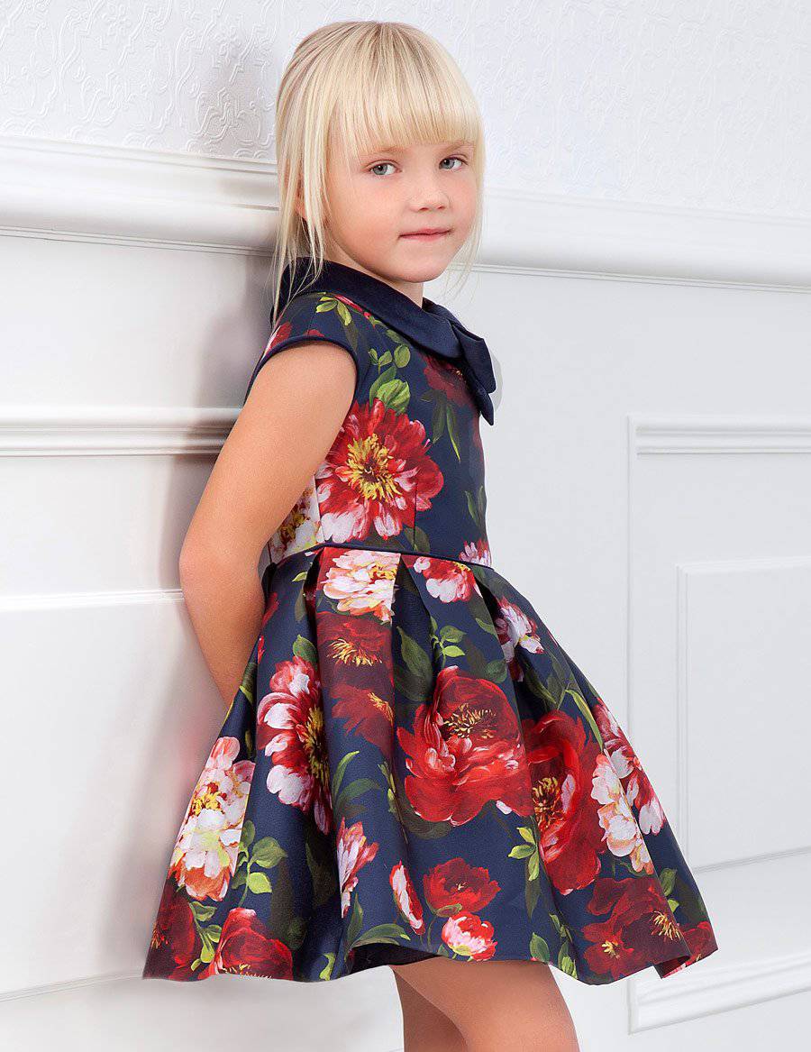 Abel & Lula - Abel & Lula Printed Mikado Dress - Little Miss Muffin Children & Home