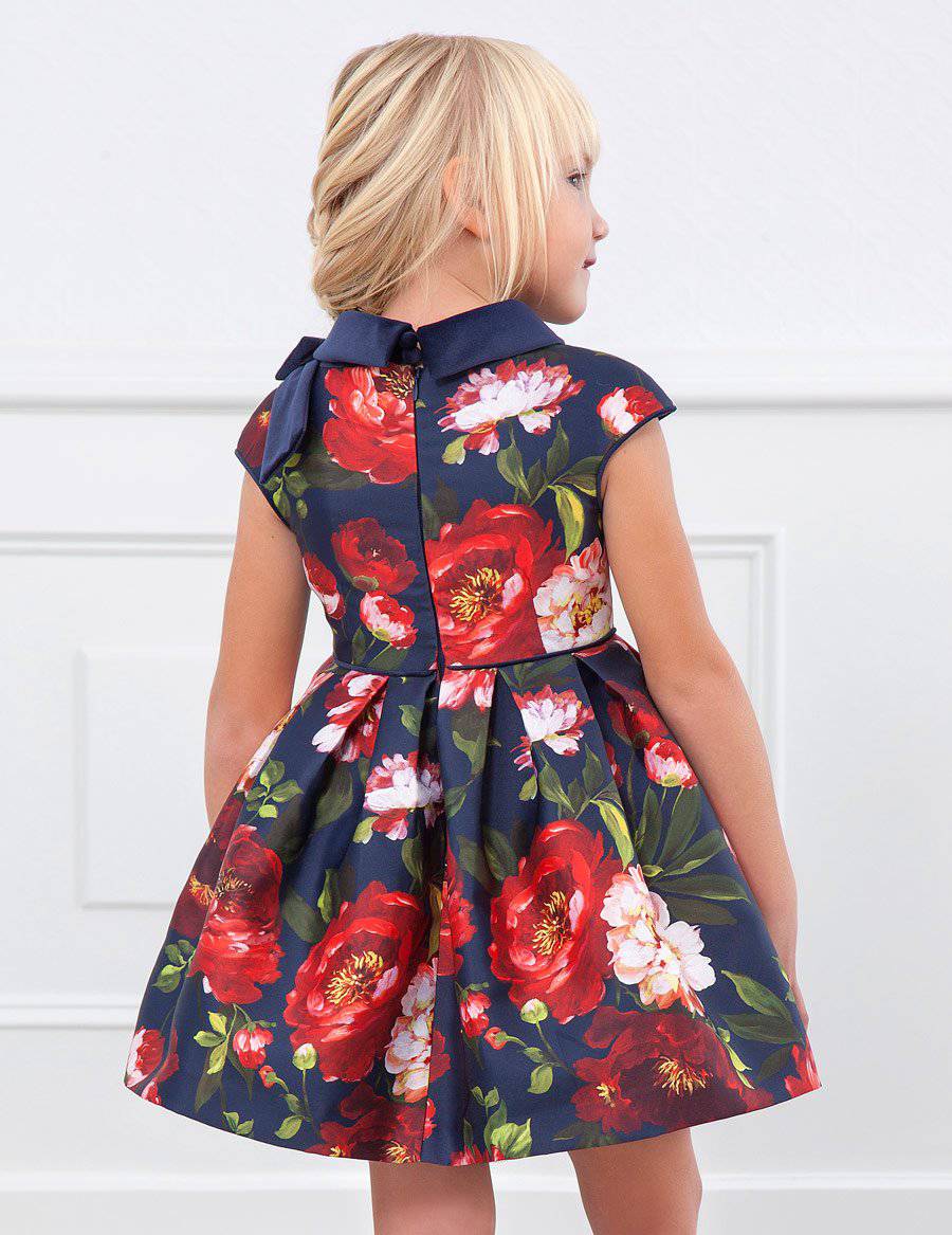 Abel & Lula - Abel & Lula Printed Mikado Dress - Little Miss Muffin Children & Home