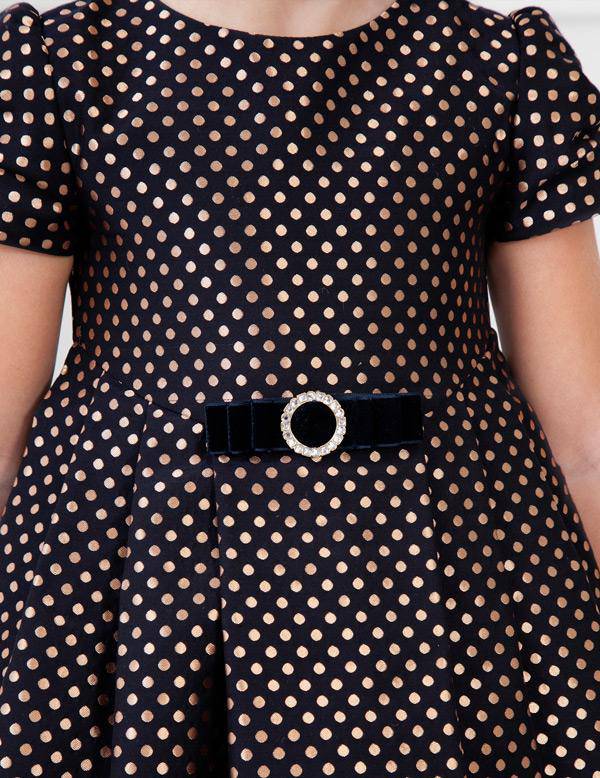 Abel & Lula - Abel & Lula Polka Dot Jaquard Dress - Little Miss Muffin Children & Home