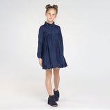 Mayoral - Mayoral Girl's Denim Perforated Dress - Little Miss Muffin Children & Home