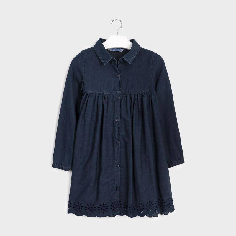 Mayoral - Mayoral Girl's Denim Perforated Dress - Little Miss Muffin Children & Home