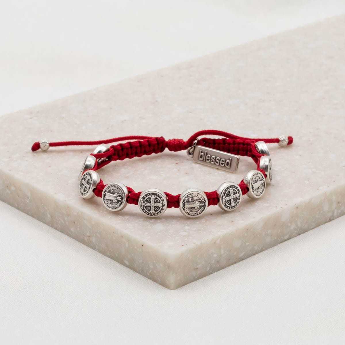 My Saint My Hero My Saint My Hero Benedictine Blessing Bracelet Red/Silver - Little Miss Muffin Children & Home