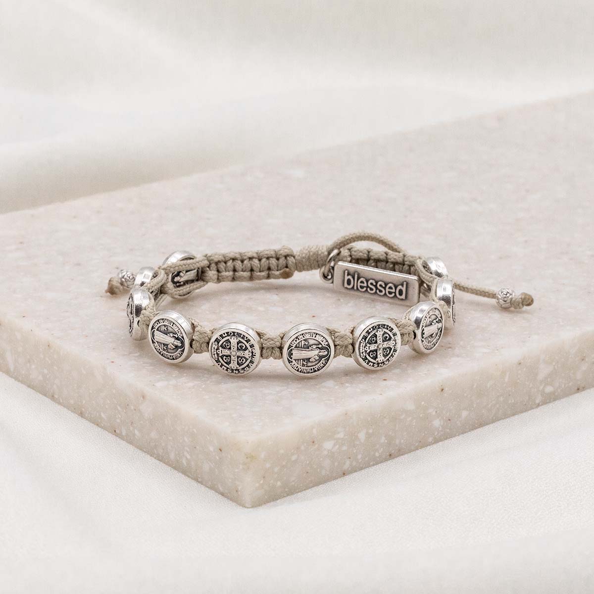 My Saint My Hero My Saint My Hero Confirmation Blessing Bracelet Tan/Silver - Little Miss Muffin Children & Home
