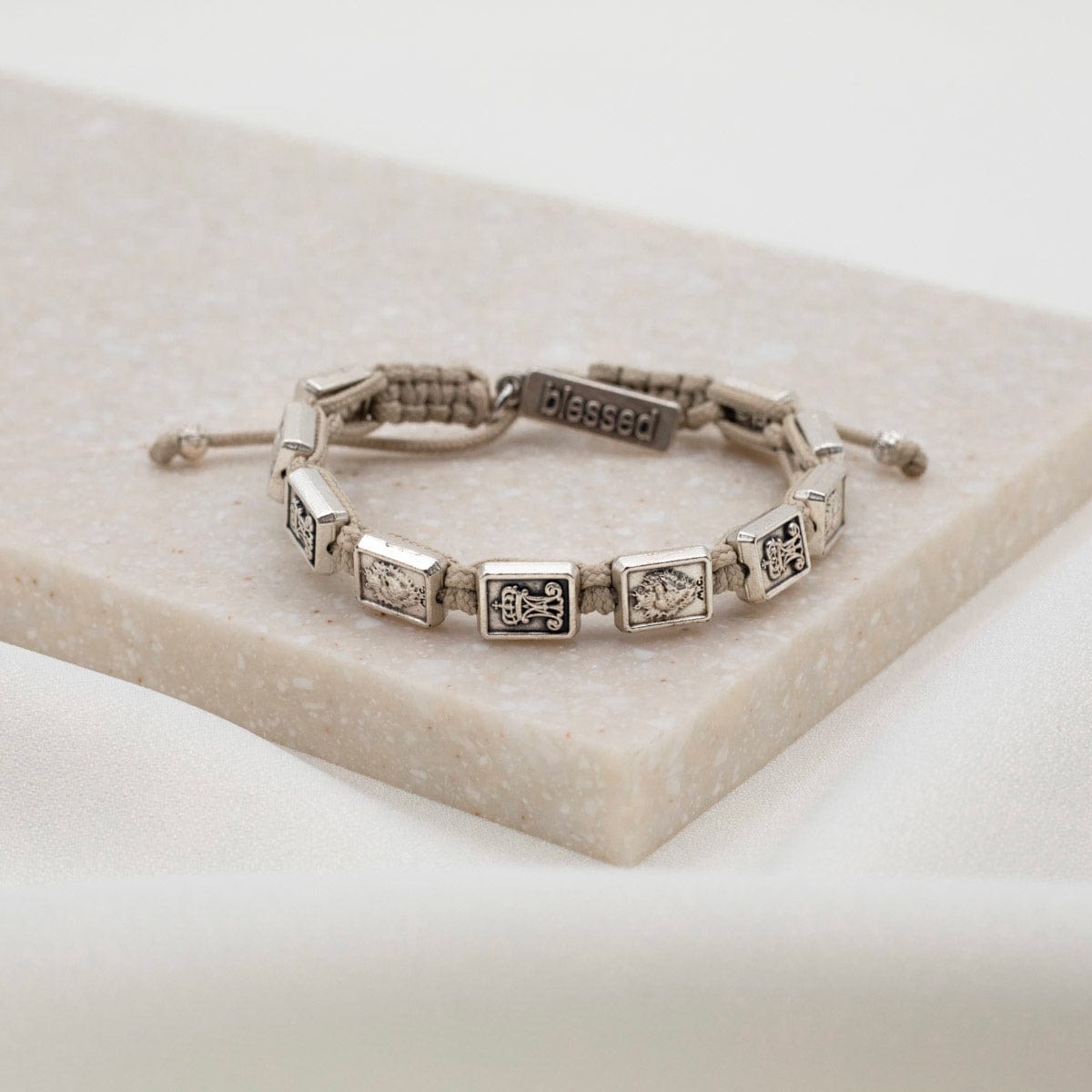 My Saint My Hero My Saint My Hero Garment Of Grace Scapular Bracelet Tan/Silver - Little Miss Muffin Children & Home