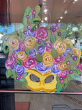 Toodle Lou Designs Toodle Lou Designs Mardi Gras Flowered Female Mask Wood Door Hanger - Little Miss Muffin Children & Home
