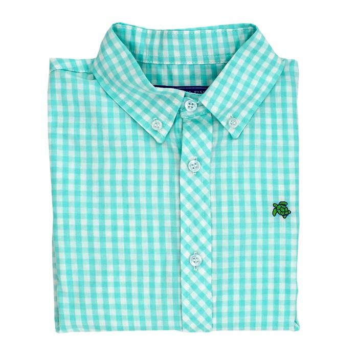 BAILEY BOYS Bailey Boys Roscoe Button Down Shirt- Mint Check - Little Miss Muffin Children & Home
