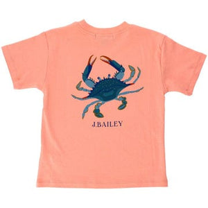 Bailey Boys 1019-LOGO-BCC-J CANTLP LOGO TEE, BL CRAB - Little Miss Muffin Children & Home