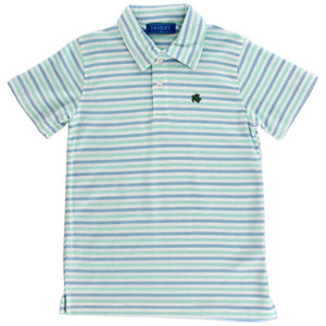 Bailey Boys Bailey Boys Henry Short Sleeve Stripe Polo- Ocean - Little Miss Muffin Children & Home