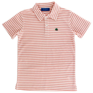 Bailey Boys Bailey Boys Henry Short Sleeve Stripe Polo- Tangerine/White - Little Miss Muffin Children & Home