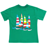 Bailey Boys Bailey Boys Short Sleeve Sailboats Logo Tee - Little Miss Muffin Children & Home
