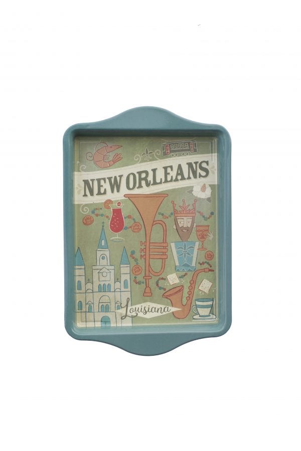 SECOND LINE VENTURES The Parish Line Blue Nola Metal Tray - Little Miss Muffin Children & Home