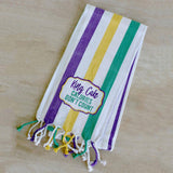 The Royal Standard - The Royal Standard "King Cake Calories Don't Count" Striped Hand Towel - Little Miss Muffin Children & Home