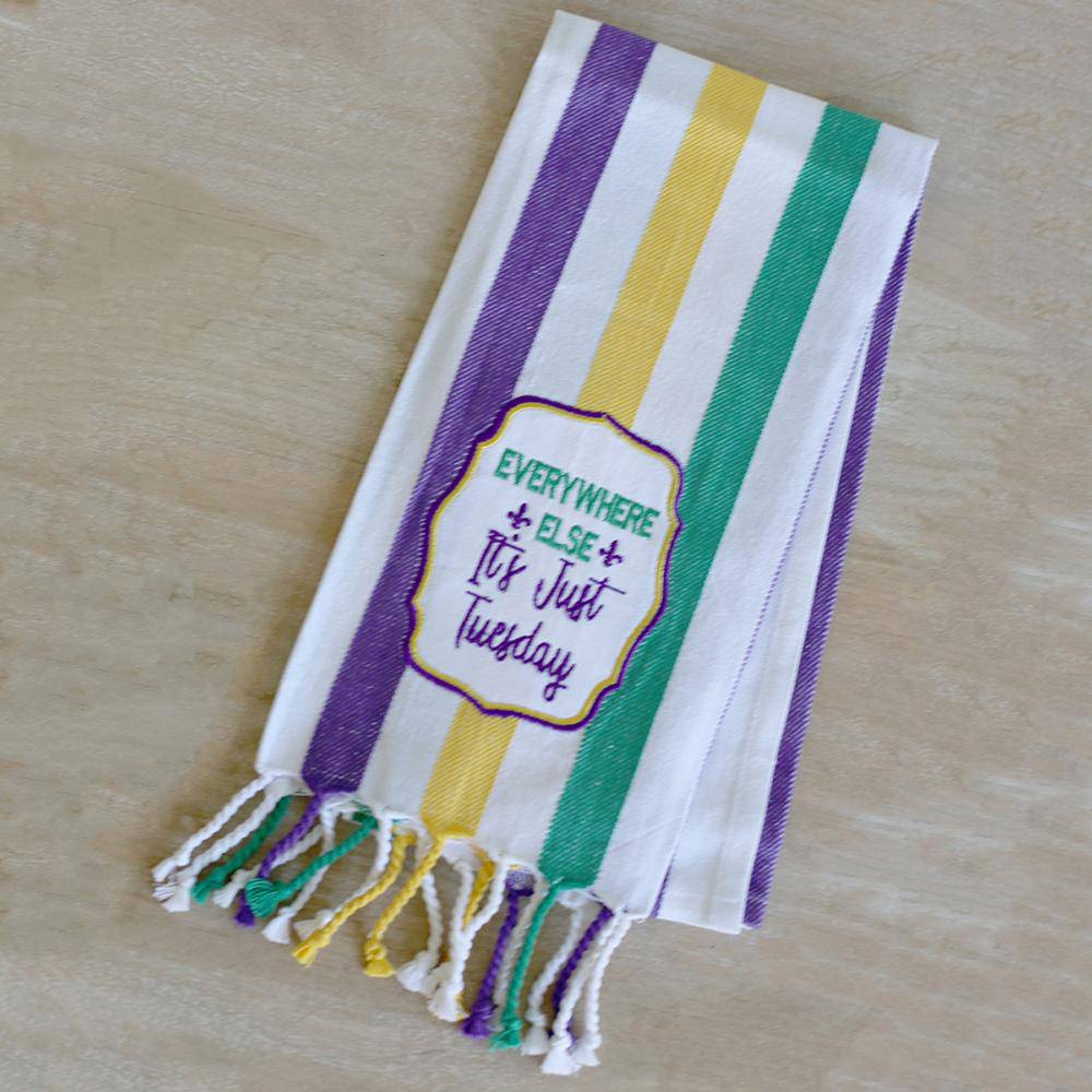 The Royal Standard - The Royal Standard "Everywhere Else It's Just Tuesday" Striped Hand Towel - Little Miss Muffin Children & Home