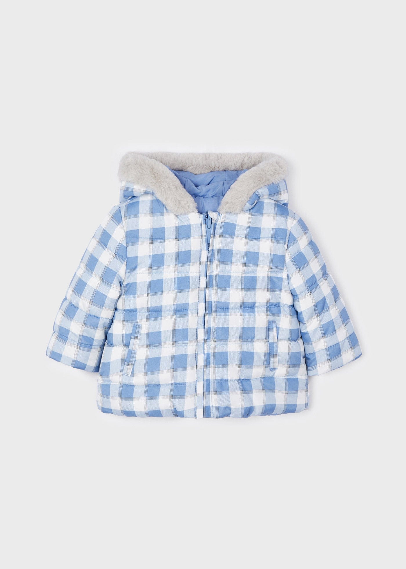 MAY - Mayoral Usa Inc Mayoral Blue Gingham Reversible Coat - Little Miss Muffin Children & Home