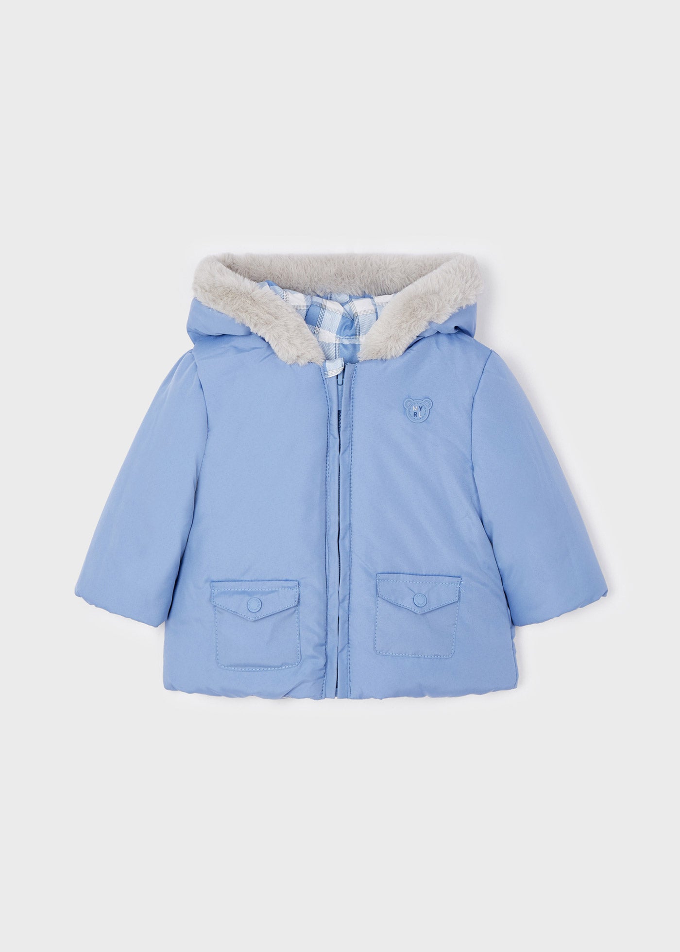 MAY - Mayoral Usa Inc Mayoral Blue Gingham Reversible Coat - Little Miss Muffin Children & Home