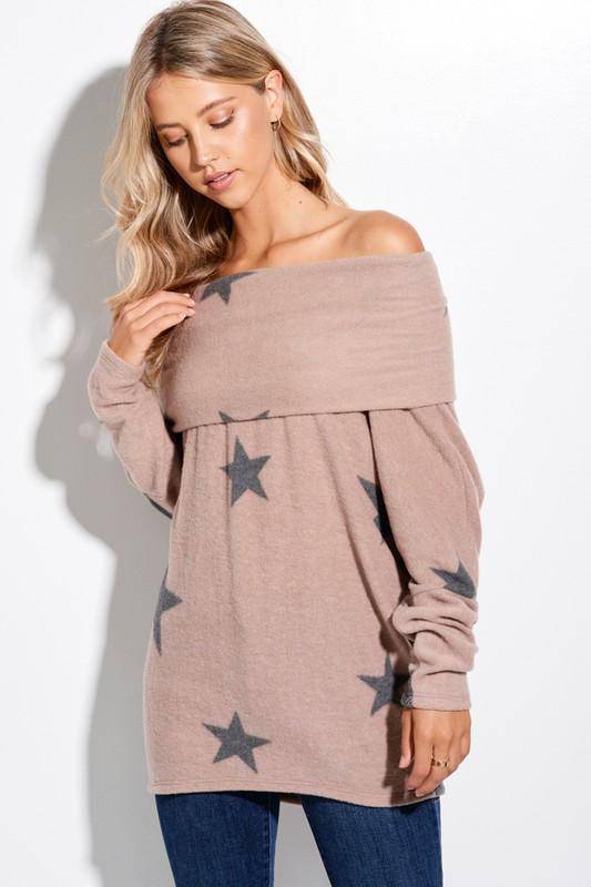 Phil Love - Phil Love Star All Over Cowl Neck Sweater - Little Miss Muffin Children & Home