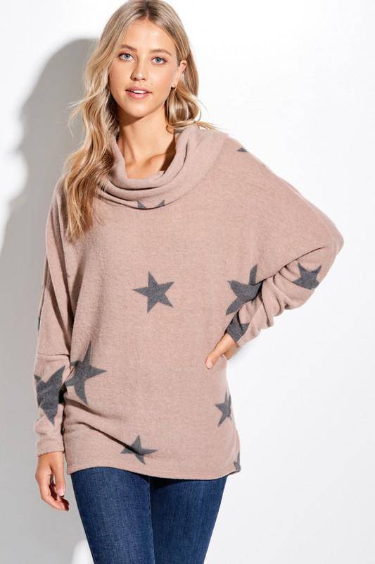 Phil Love - Phil Love Star All Over Cowl Neck Sweater - Little Miss Muffin Children & Home