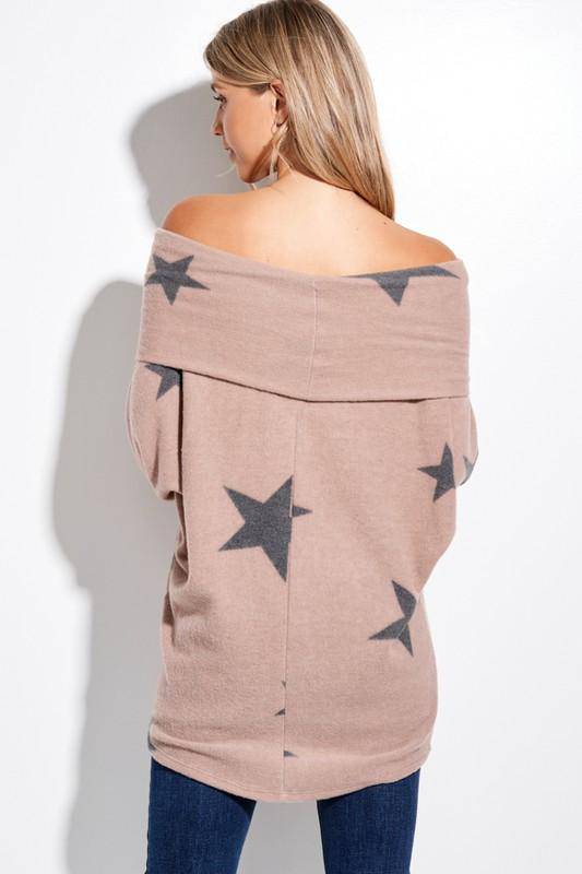 Phil Love - Phil Love Star All Over Cowl Neck Sweater - Little Miss Muffin Children & Home