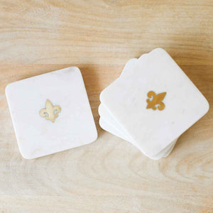 The Royal Standard The Royal Standard Fleur de Lis Marble Coasters - Little Miss Muffin Children & Home