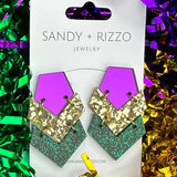Sandy + Rizzo Sandy + Rizzo Mardi Gras Dani Earrings - Little Miss Muffin Children & Home