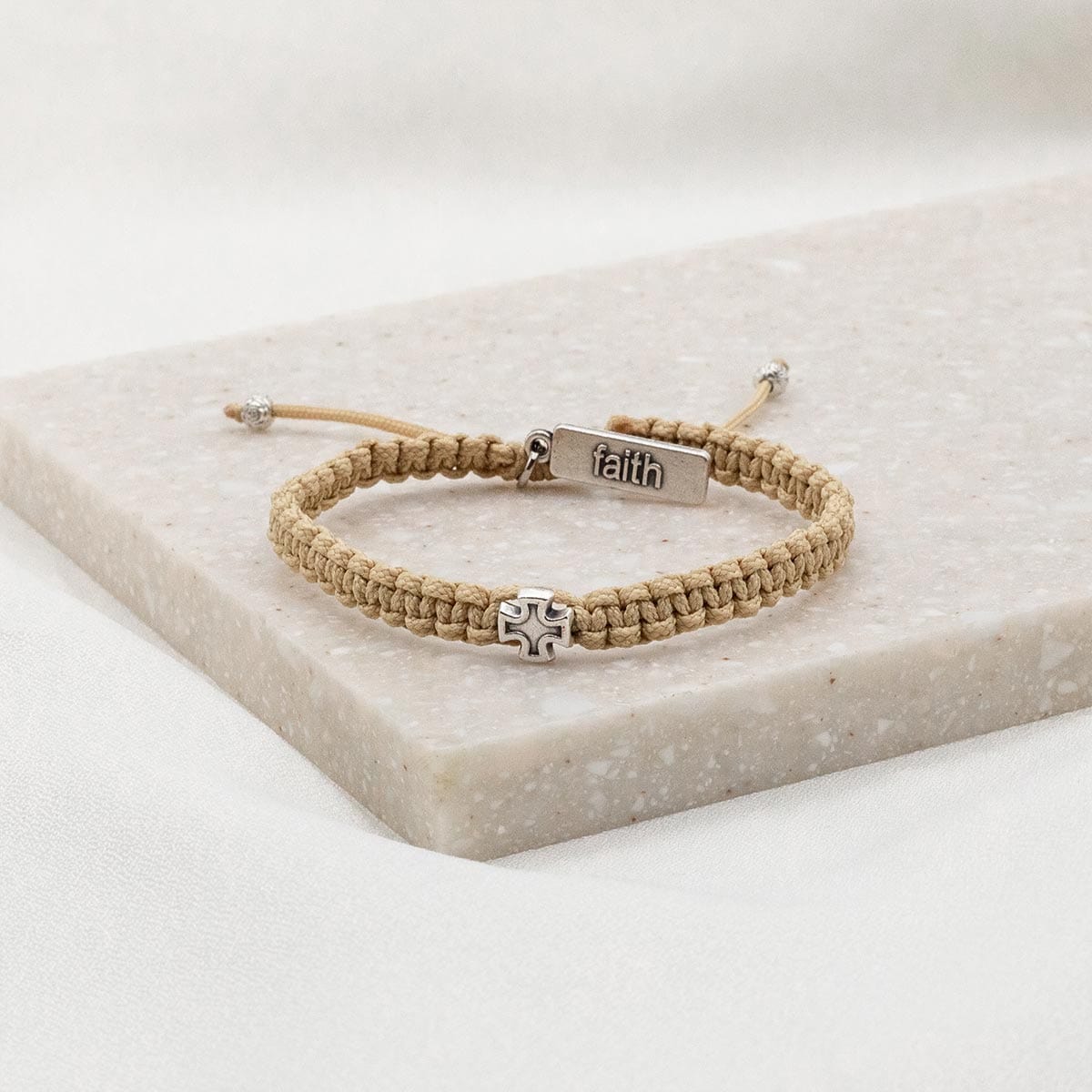 My Saint My Hero My Saint My Hero Family Virtues Wonderfully Made Purpose Bracelet Silver/Cream - Little Miss Muffin Children & Home