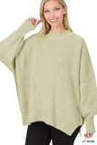 Zenana Zenana Oversized Side Slit Sweater - Little Miss Muffin Children & Home