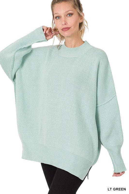 Zenana Zenana Oversized Side Slit Sweater - Little Miss Muffin Children & Home