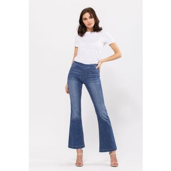 Cello Jeans Cello High Rise Flare Jeans with Side Slit - Little Miss Muffin Children & Home