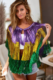 Bibi Clothing Bibi Clothing Metallic Mardi Gras Tinsel Poncho - Little Miss Muffin Children & Home