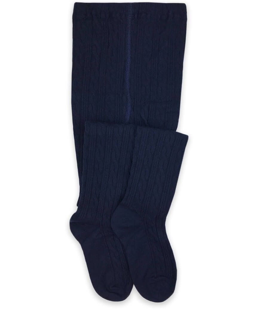 Jefferies Socks Jefferies Socks Navy Classic Cable Tights - Little Miss Muffin Children & Home