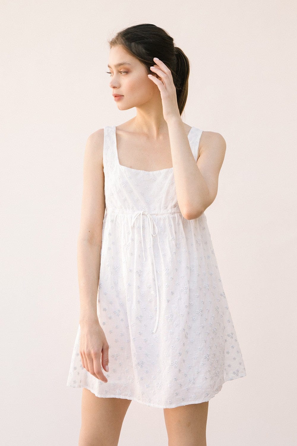 Storia Sleeveless Embroidered Stars Babydoll Dress