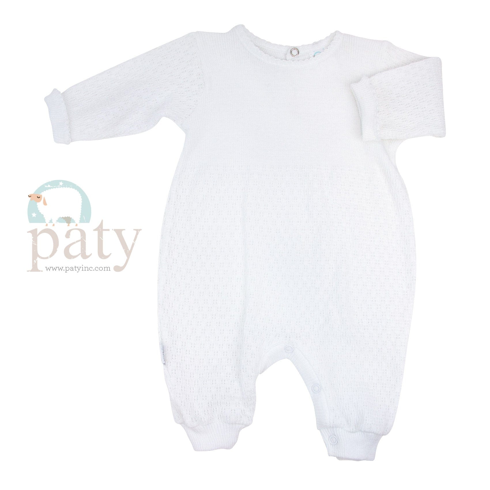 Paty, Inc. Paty Long Sleeve Cuffed Romper Keyhole Back - Little Miss Muffin Children & Home